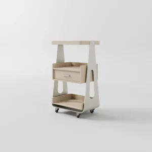 Yoocell Cleo CL2011 wooden salon trolley cart with wheels