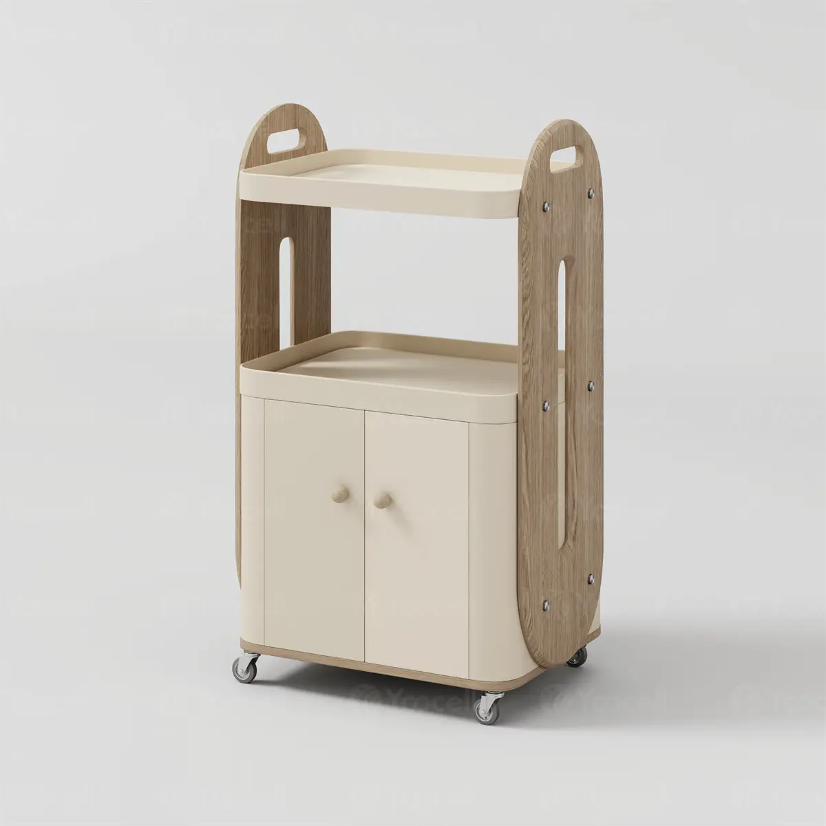 Beige Yoocell Luna LN2018 wooden salon station cart