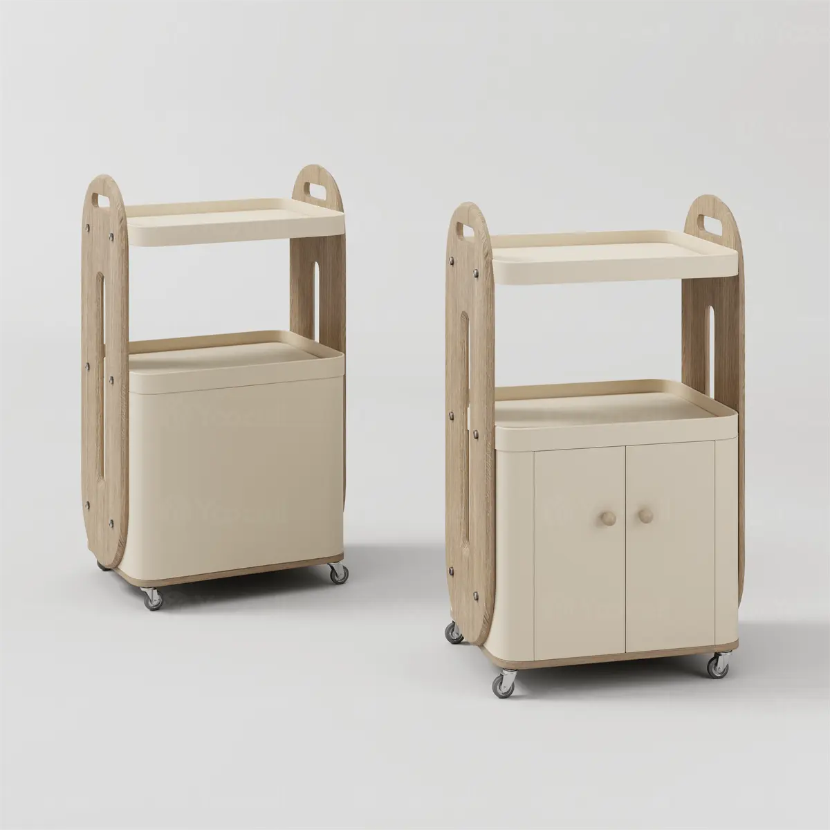 Yoocell Luna LN2018 Minimalist Wooden Salon Station Cart - Image 3