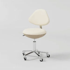 Beige Yoocell Luna LN3013 adjustable salon stool with wheels