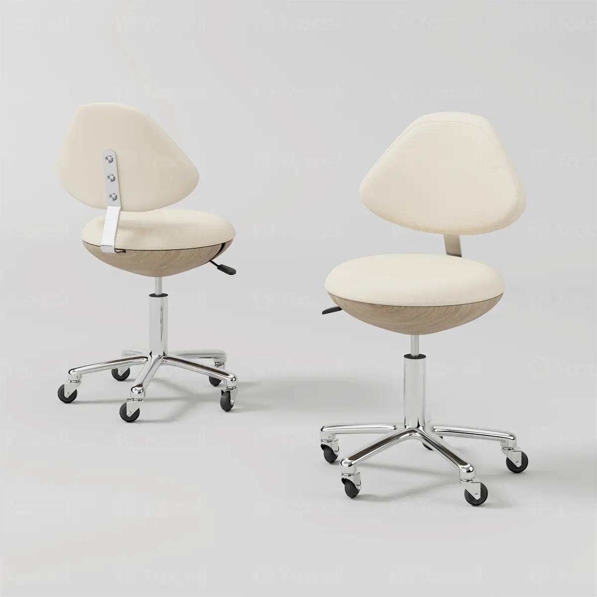 Yoocell Luna LN3013 Ergonomic Adjustable Salon Stool with Wheels - Image 5